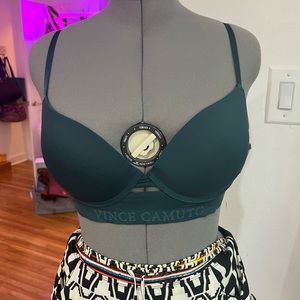 NWT, Vince Camuto Laser-Cut Longline Underwire Bra, deep green, 38C, very sexy